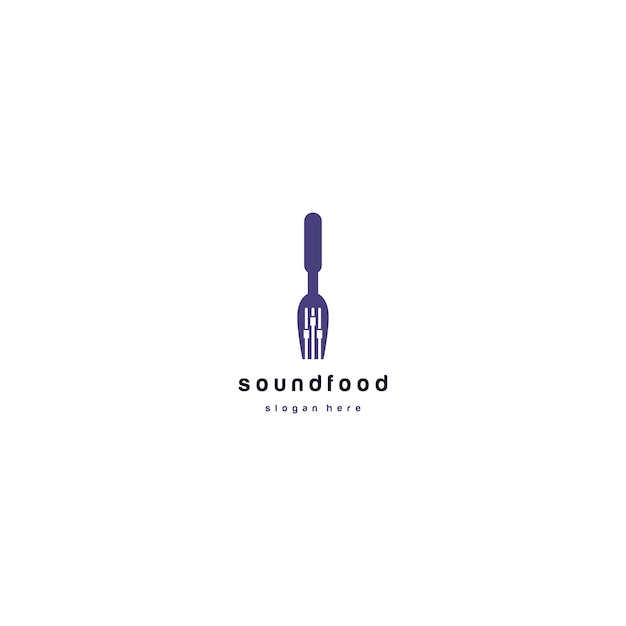 Vector music food logo design fork equalizer logo design for your restaurant business