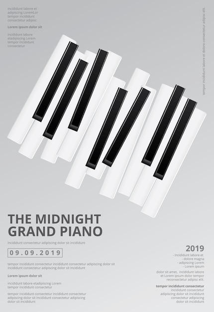 Music Grand Piano Poster Background Template  illustration