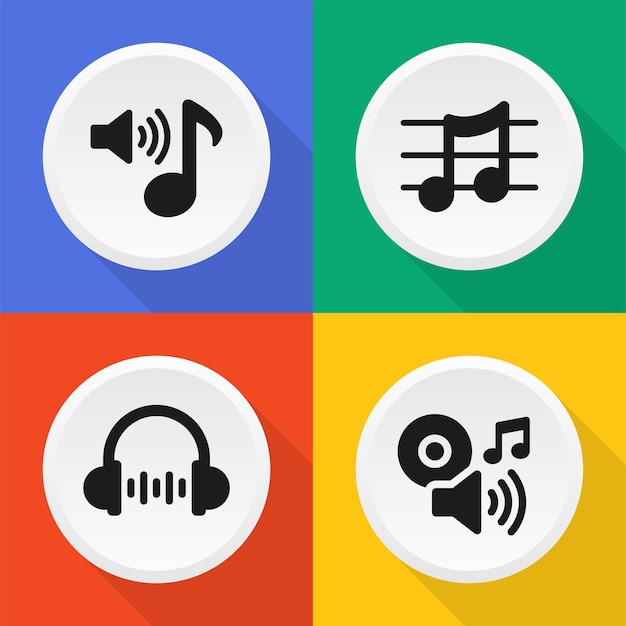 Music icon vector set.