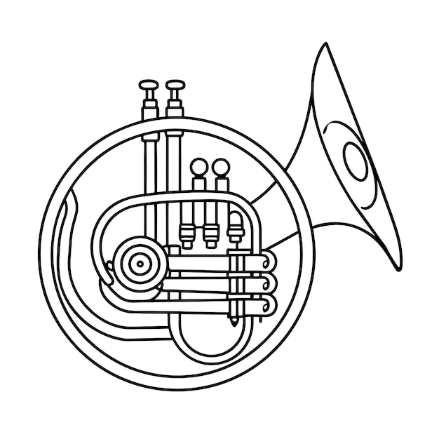 Music instrument outline for coloring book