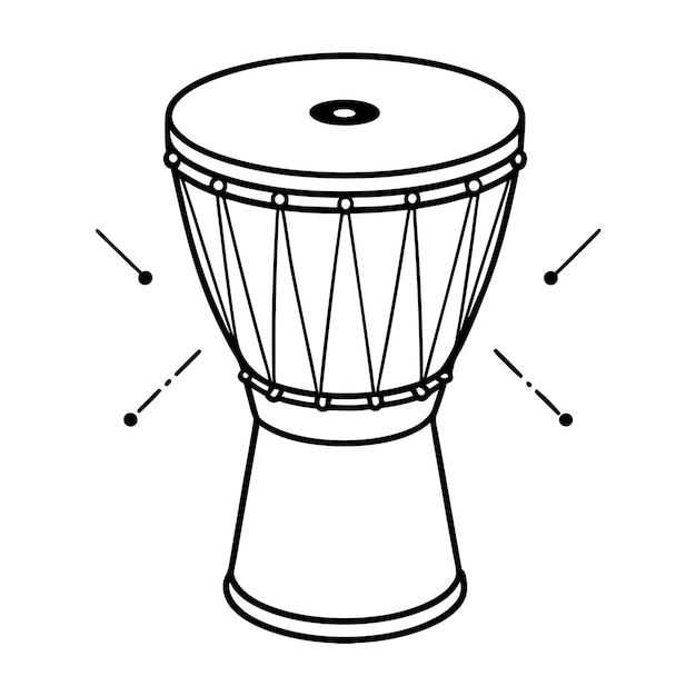 Music instrument outline for coloring book