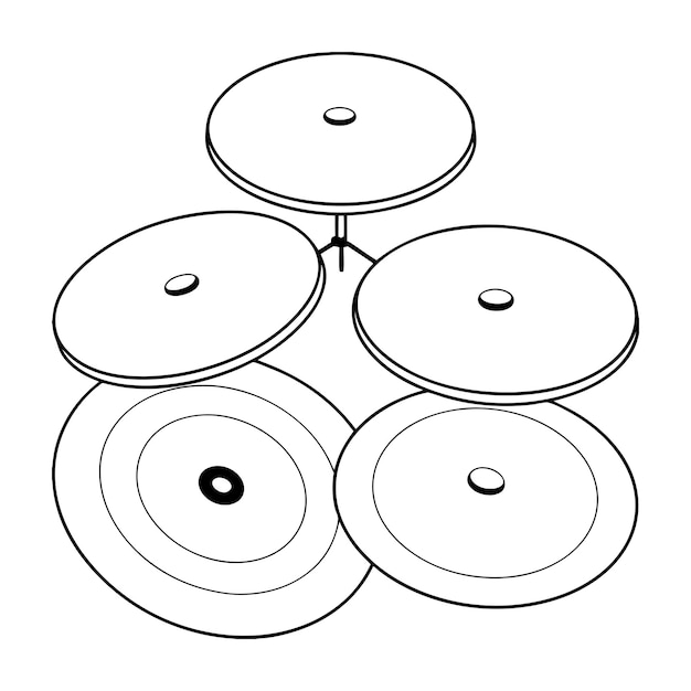 Music instrument outline for coloring book