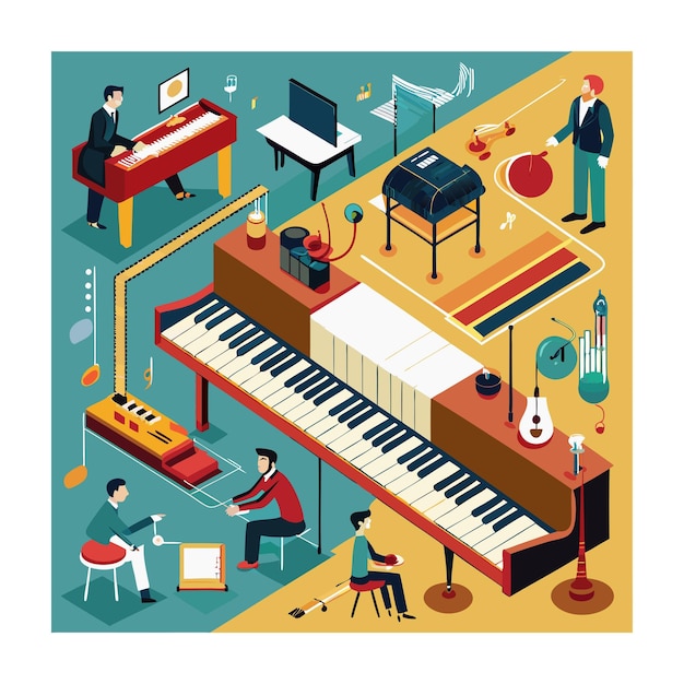 Vector music instrument vector illustration