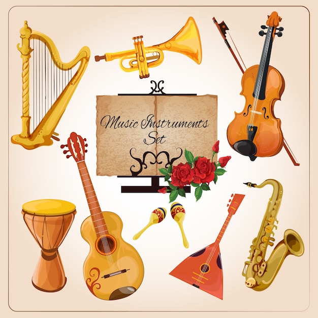 Music instruments color