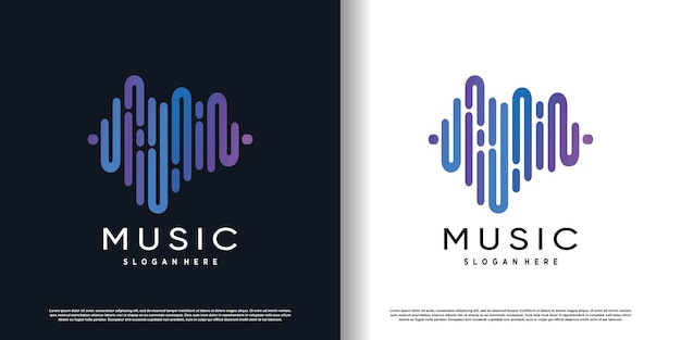 Music logo design icon with creative concept style premium vector