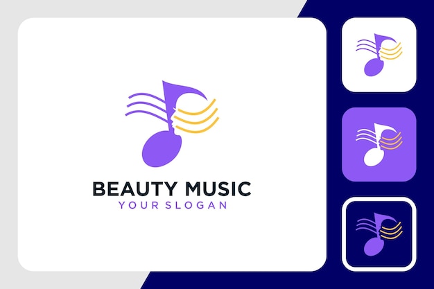 music logo design with beauty and face