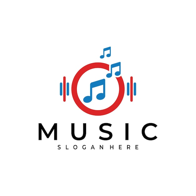 Music logo vector design template