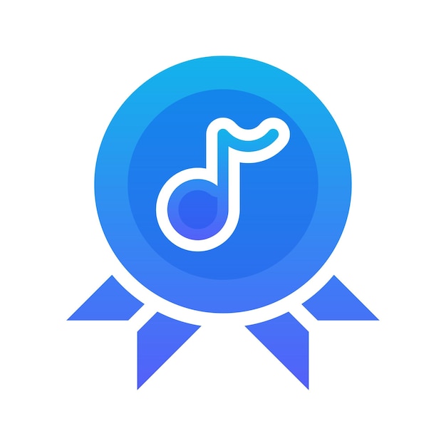 Music medal logo gradient design template icon