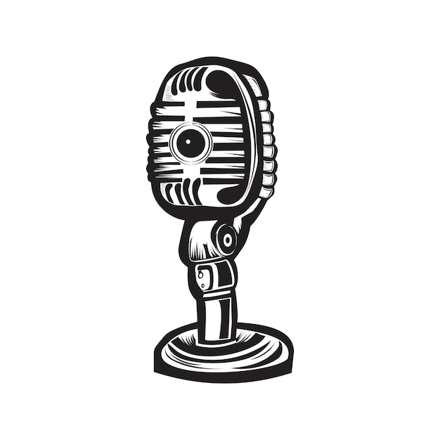 Music Microphone vector design logo