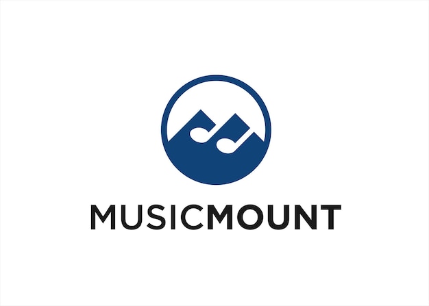 music mountain logo design vector illustration