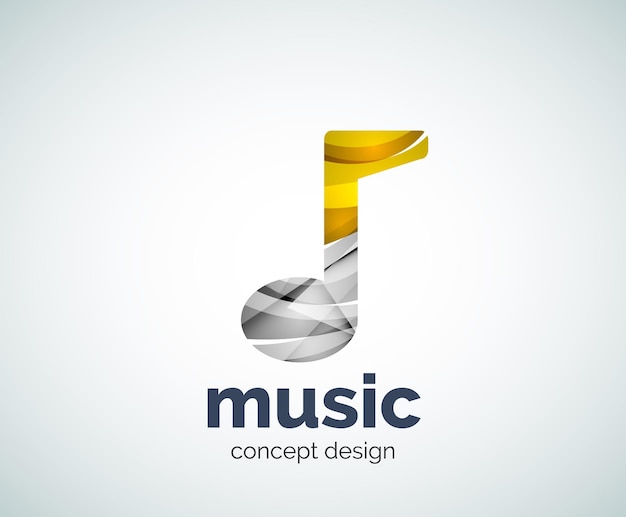 Music note logo template