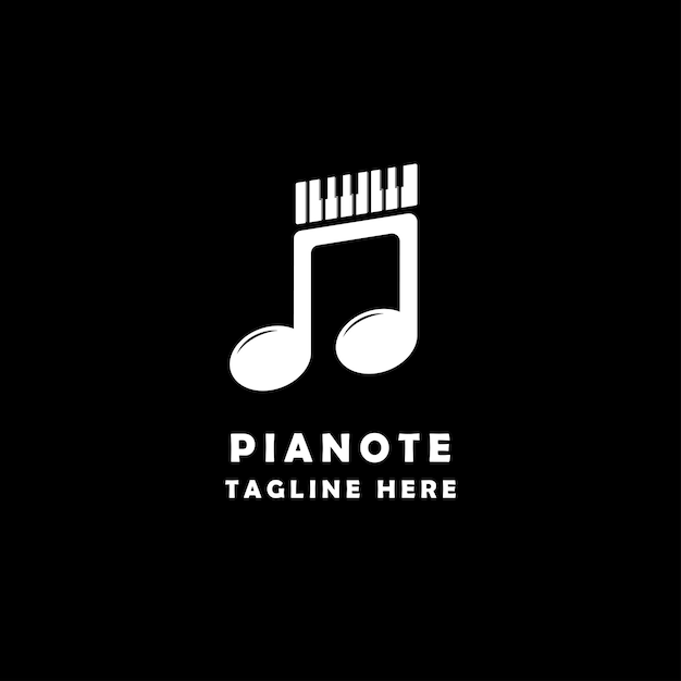 Music note and piano logo design inspiration