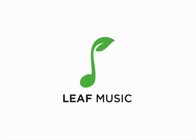 music note with plant seeds logo design vector illustration