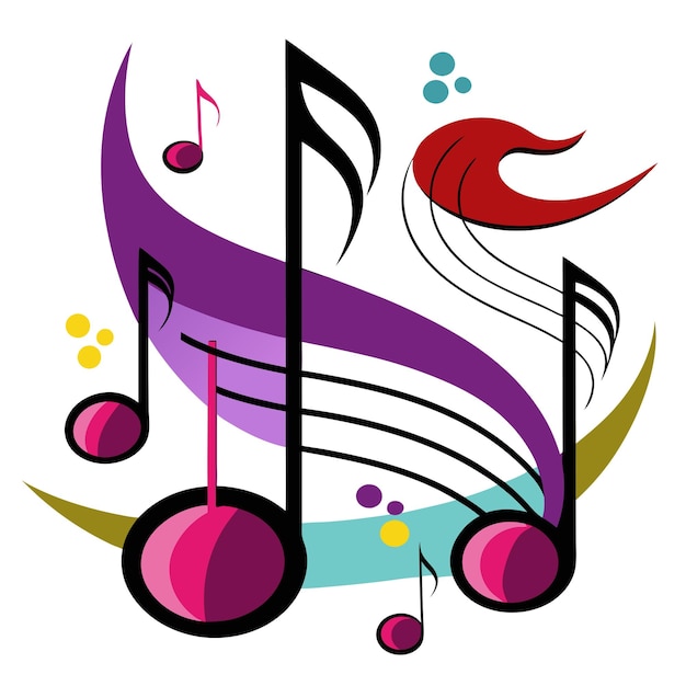 Vector music notes clip art and vector design with a white background