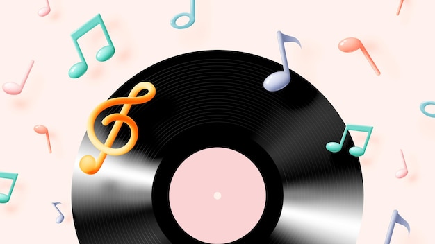 Music notes song melody or tune 3d realistic vector icon