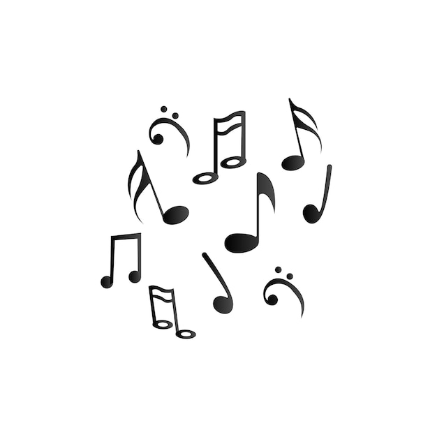 Music notes waving music background