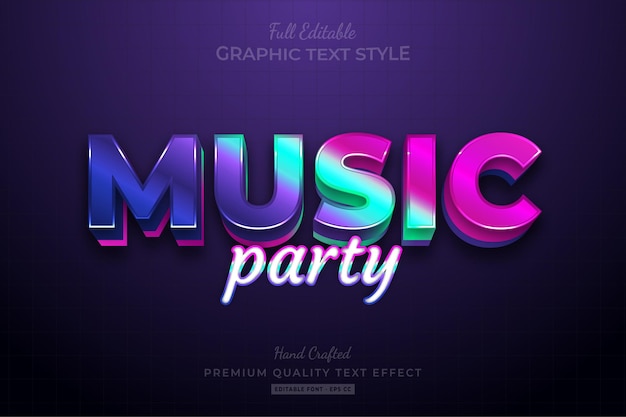 Music Party Gradient Editable Premium Text Effect Font Style