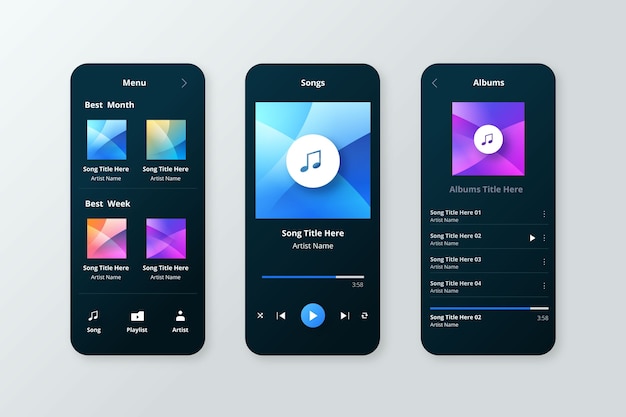 Music player app interface concept