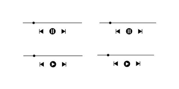 Music player buttons set, music player symbols