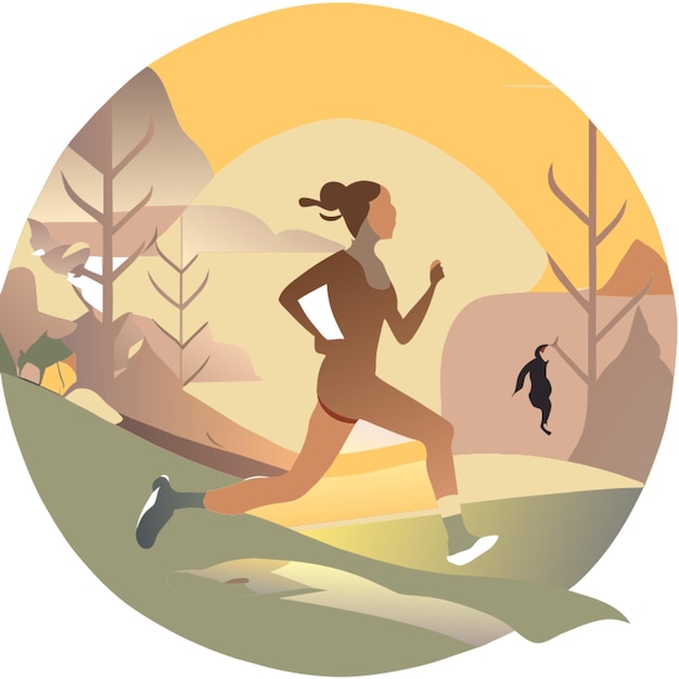 Vector music for running vector illustration