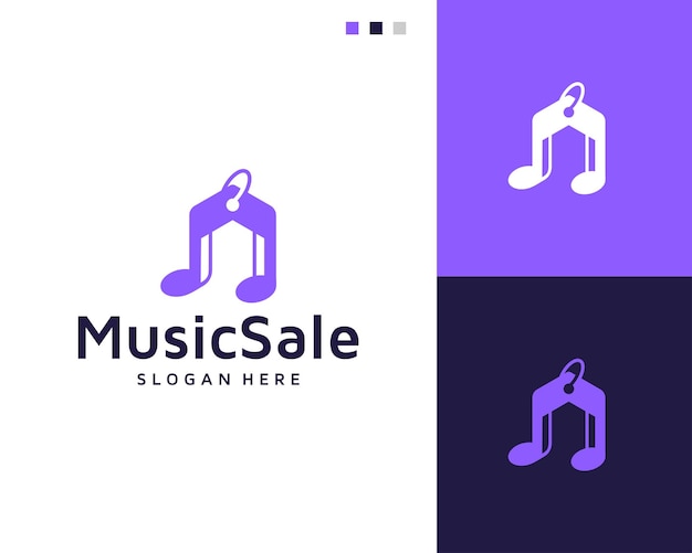 Music Sale with tag price logo design