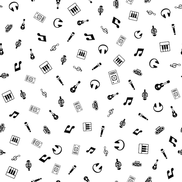 Music Seamless Pattern Background Vector texture illustration