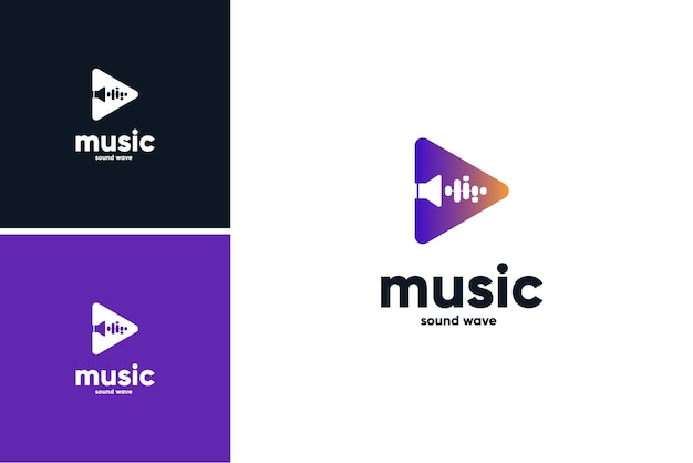 music sound wave logo with waveform vector template