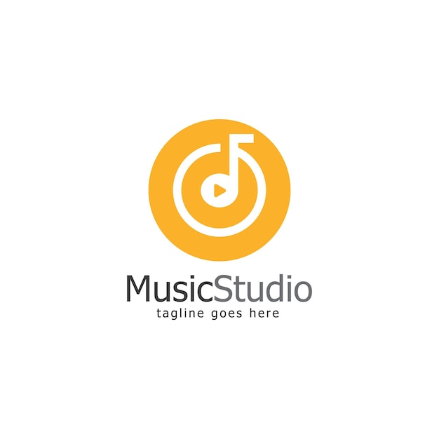 music studio logo template design vector