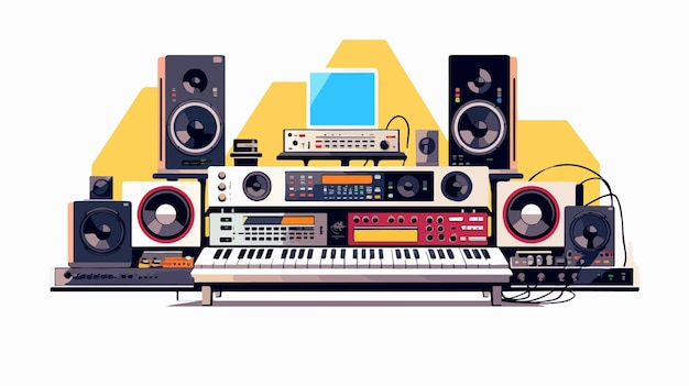 Music Technology Equipment Graphic Design Vector Illustration