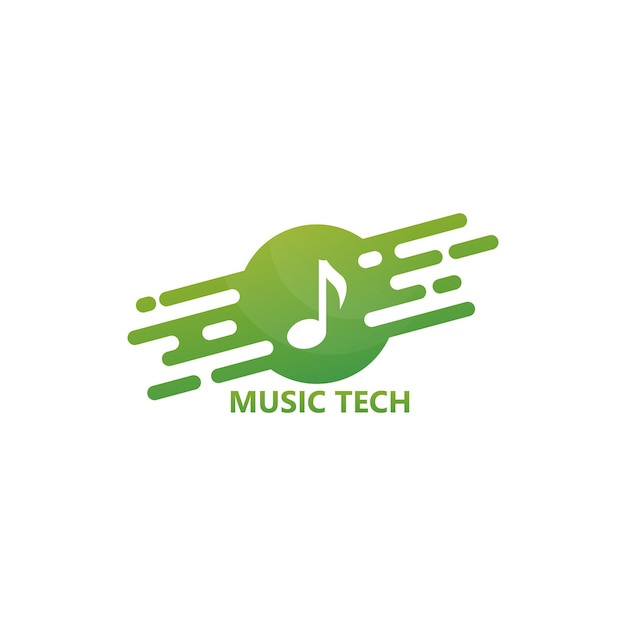 Music Technology Logo Template Design Vector, Emblem, Design Concept, Creative Symbol, Icon