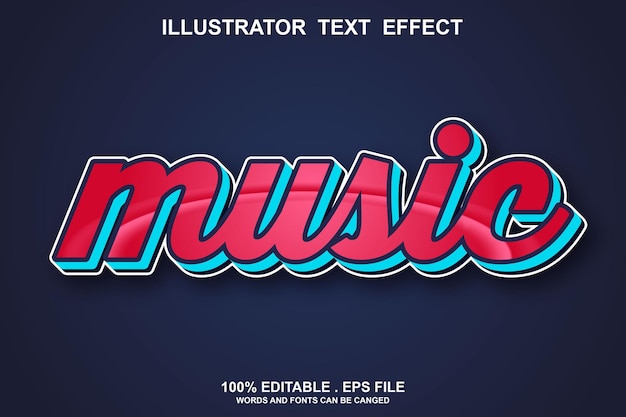 music text effect editable