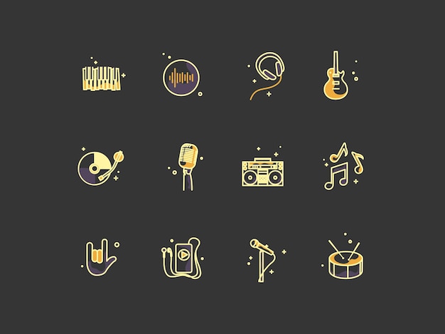 Music that unites. Icons in vector graphics