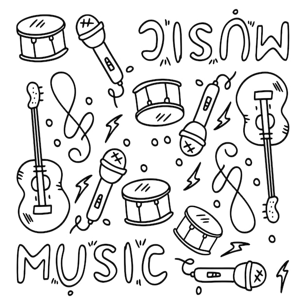 Music vector set bundle design