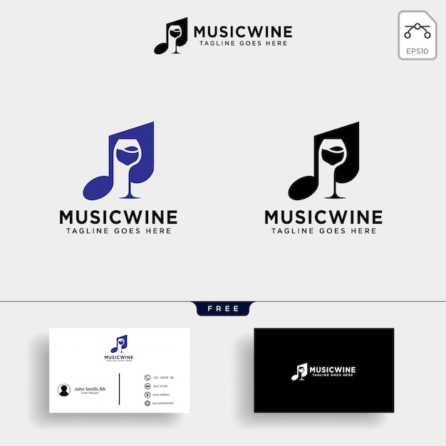 Music wine logo template illustration