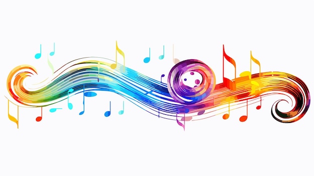 Musical Bass Clef Wave Stock Vector Cartoon Vector Illustration