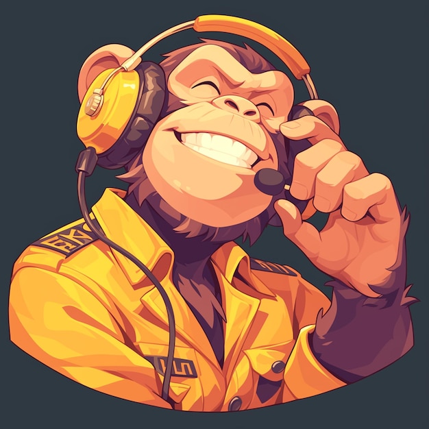 A musical chimpanzee pilot cartoon style