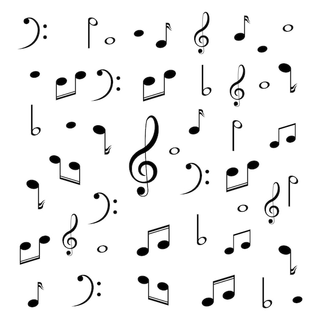 Musical design elementmusic notessymbolsvector illustration