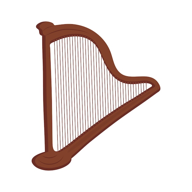 Musical instrument harp lyre vector illustration