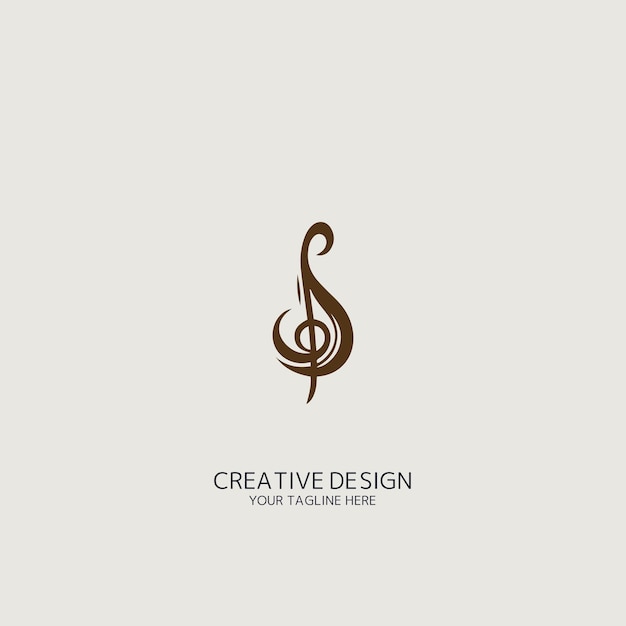 musical note logo vector