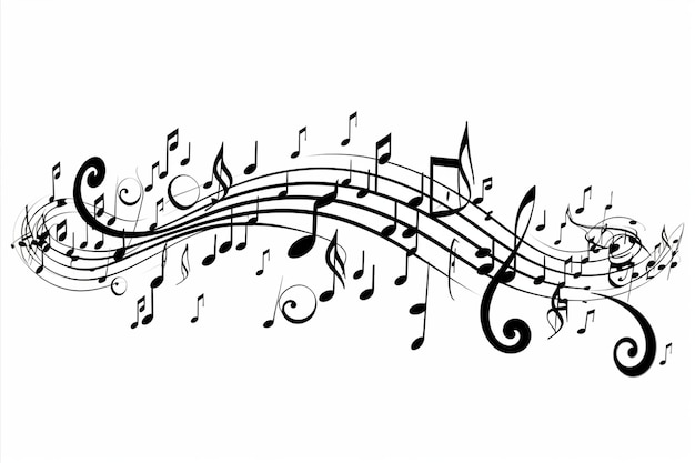 Musical Notes and Staves Vector Illustration