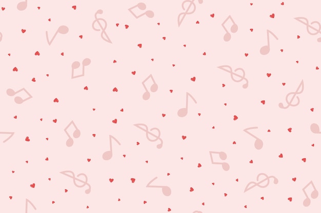 musical notes valentines day pattern