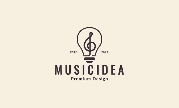 Musical notes with lamp ideas logo vector symbol icon design illustration