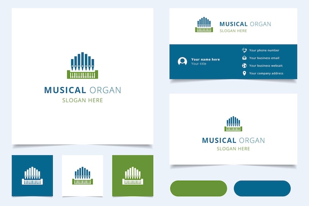 Musical organ logo design with editable slogan branding book