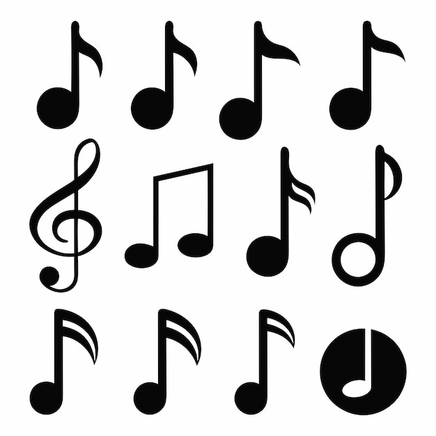 Vector musical symbols and notes vector design