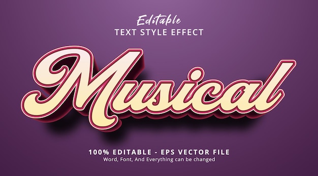 Musical text on headline event style, editable text effect