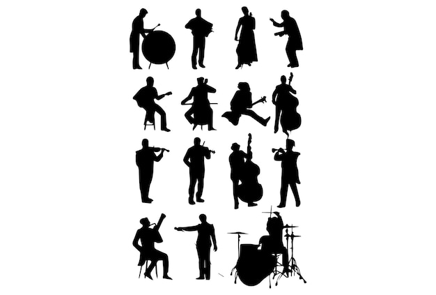 musicians silhouette