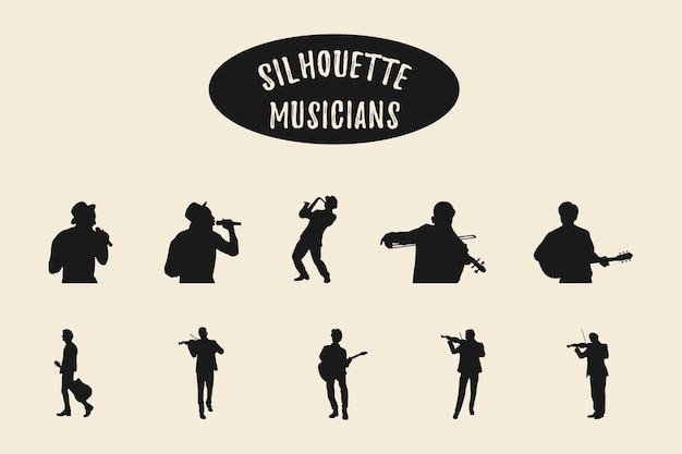 Musicians vector silhouettes