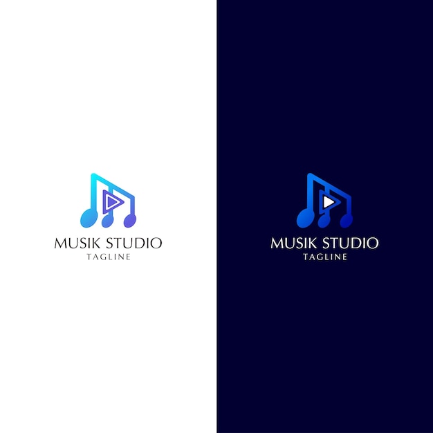 Musik studio logo design icon template