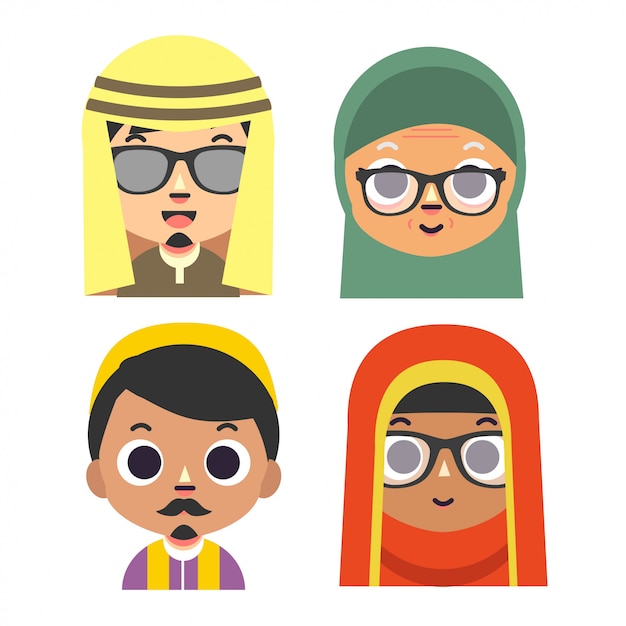 Muslim avatar character vector