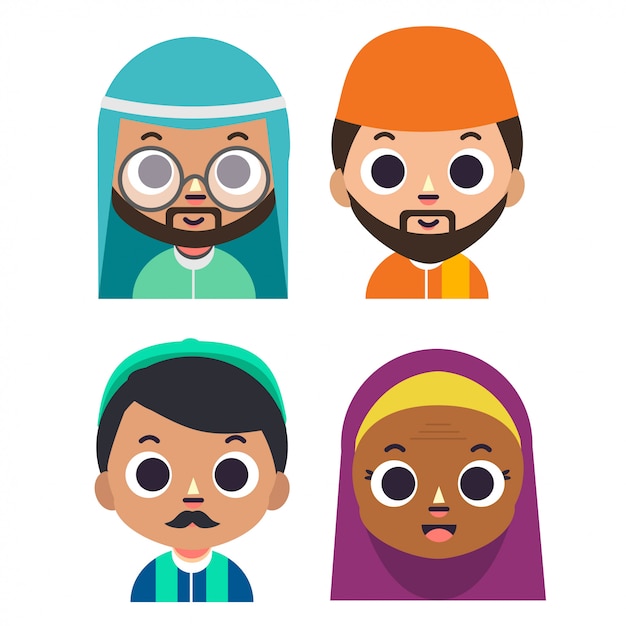 Muslim avatar character vector